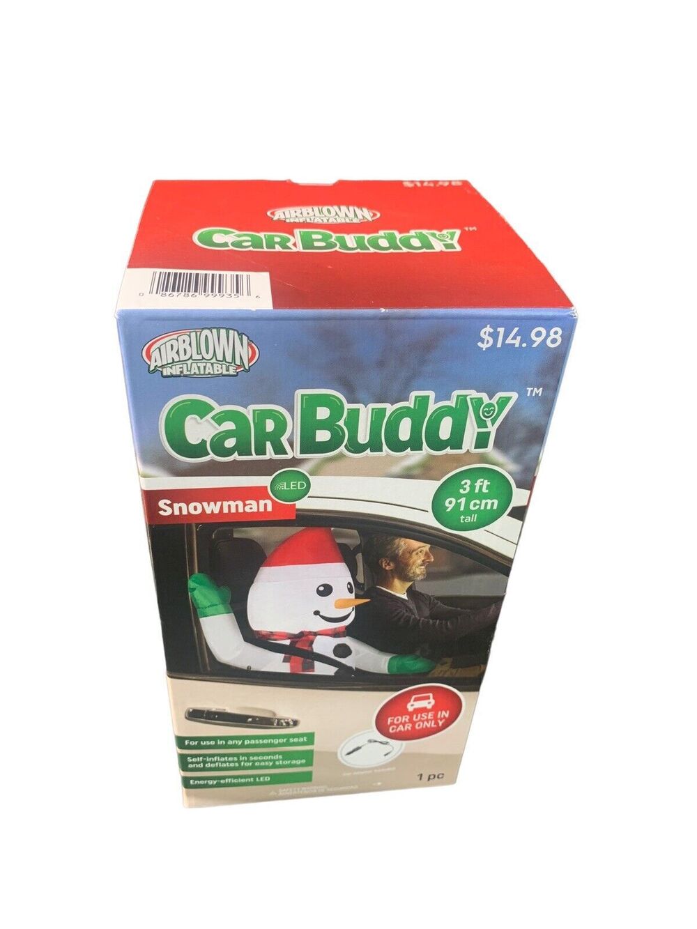 Gemmy Airblown Inflatable Snowman Car Buddy 3 Ft Energy Efficient LED Christmas